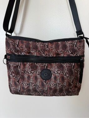 KIPLING Black & Snake Print Crossbody Bag